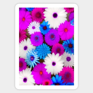 VERY PRETTY PINK AND PURPLE AND BLUE FLORAL PRINT Sticker